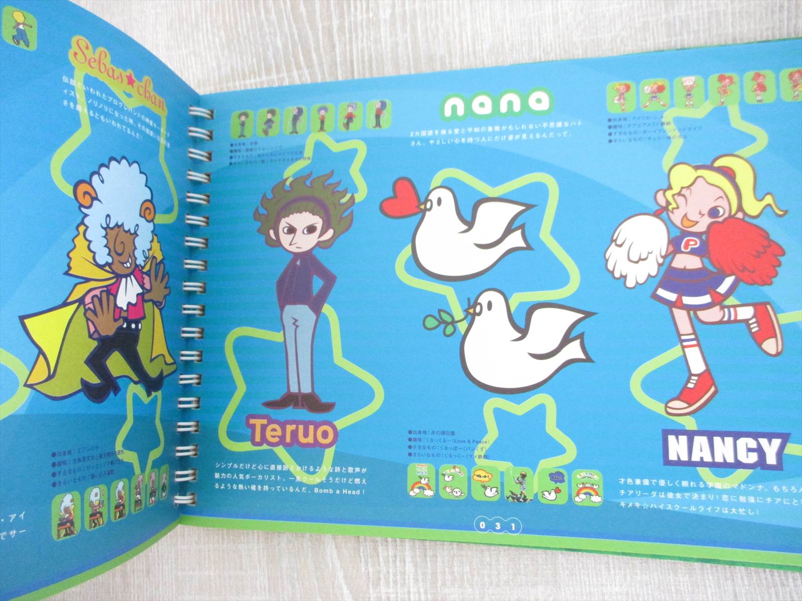 POP'N MUSIC BOOK Art Works 6-9 Fan TOMOKO SHIONO PS1 PS2 Fan