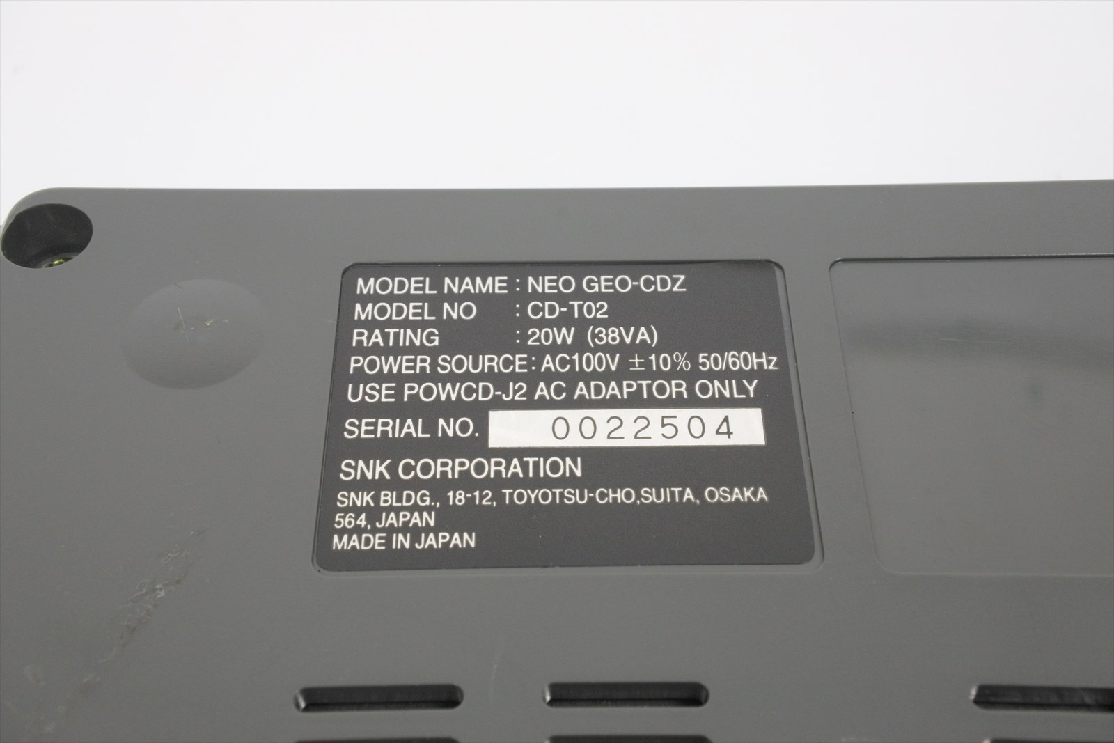 NEO GEO CDZ Console System Boxed CD-T02 Tested SNK Ref