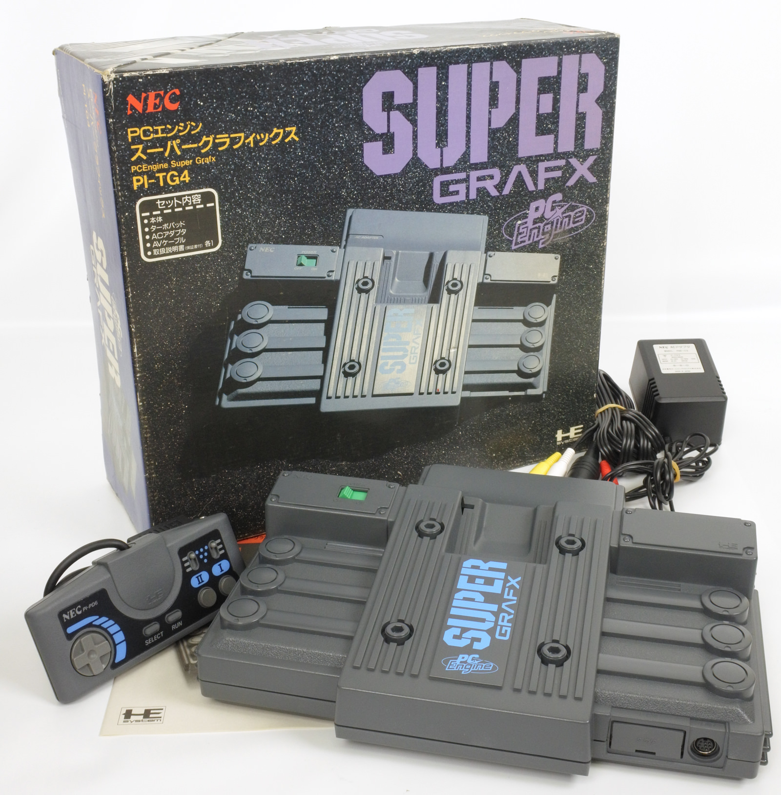 PC Engine SUPER GRAFX Console System GOOD Boxed Ref/9Y045906A PI-TG4