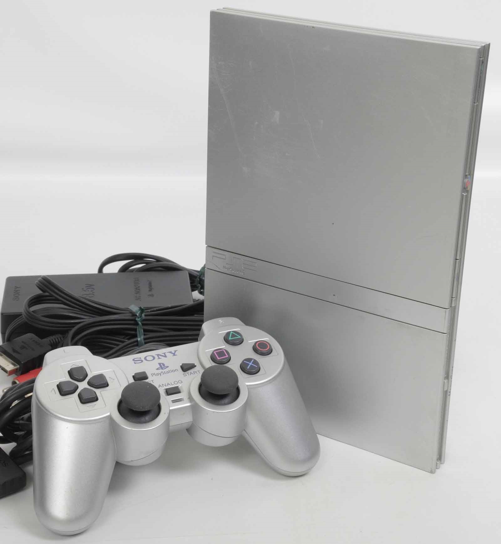 PS2 Slim Console System SCPH-75000 Satin Silver ...