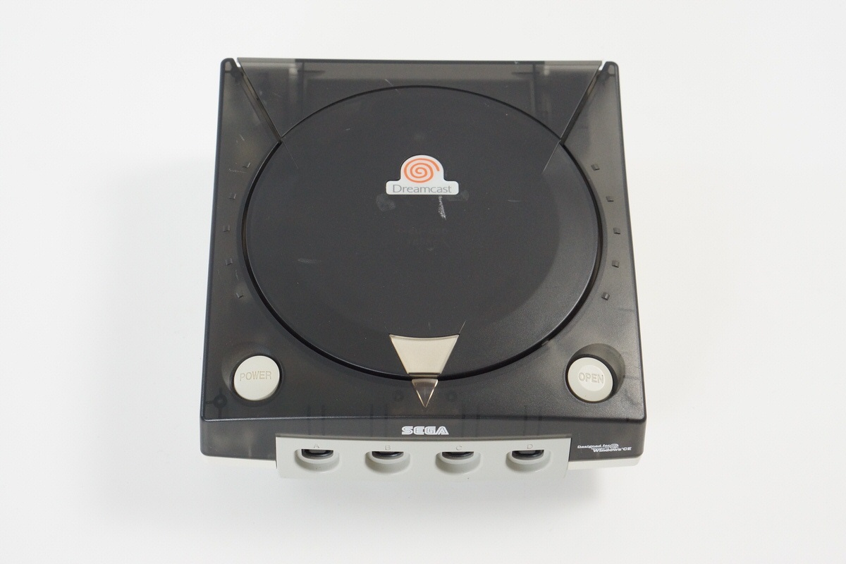 Dreamcast Console Official Case Crystal Black HKT-3000 Tested SEGA