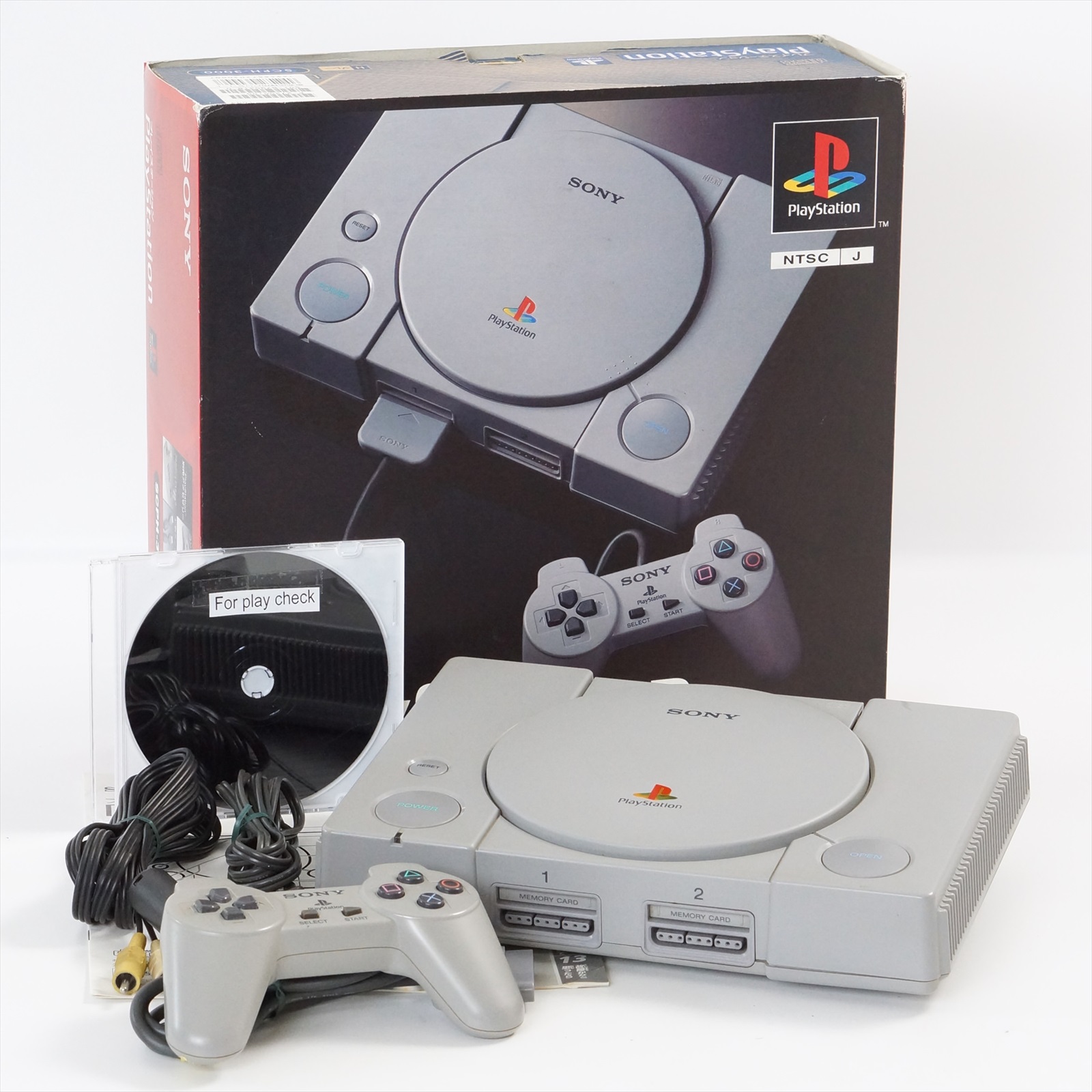 PS1 Playstation Console Boxed SCPH-3000 Tested System -NTSC-J CD