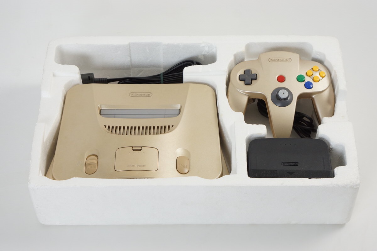 Nintendo 64 GOLD Console Boxed wz Expansion Pak Tested System Game