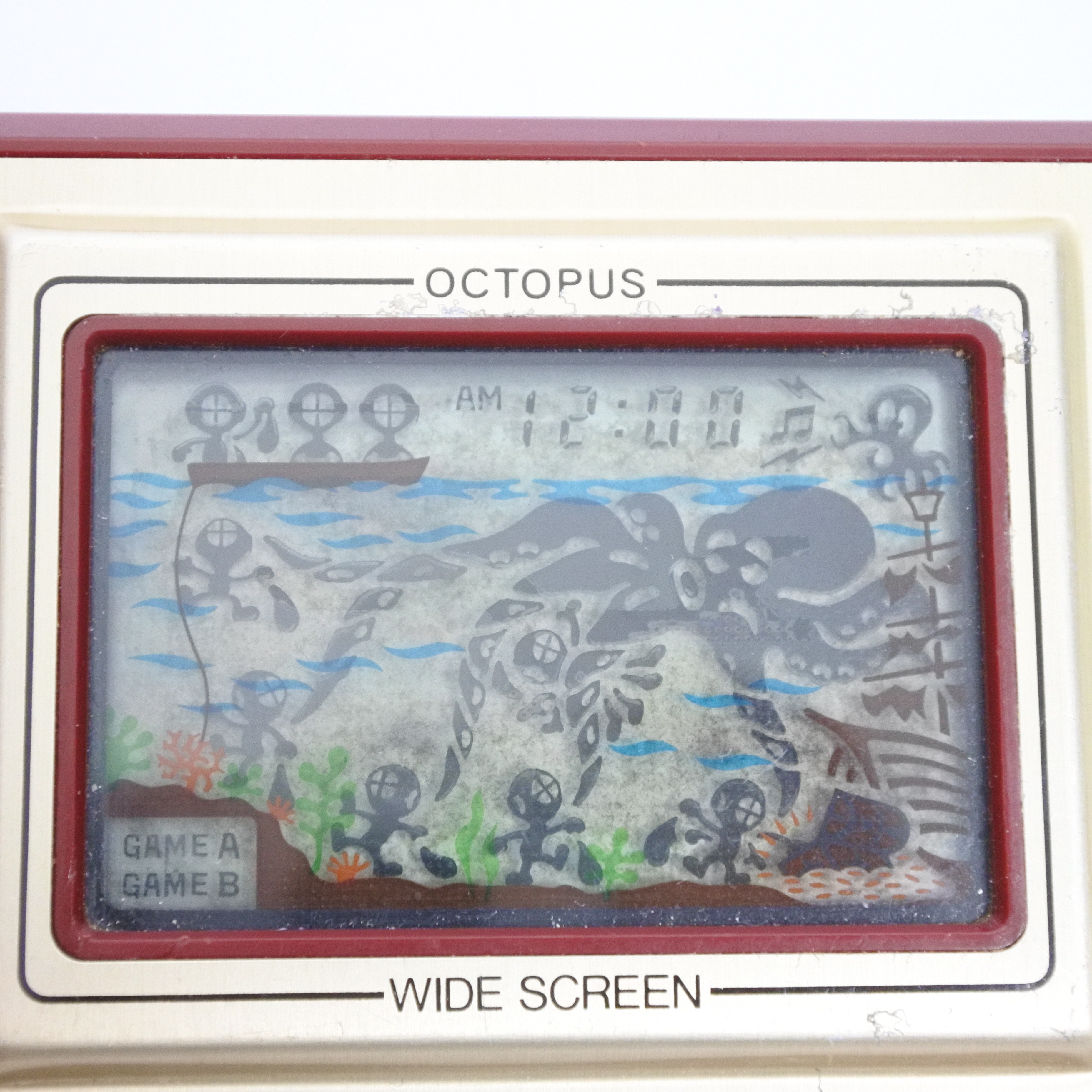 LCD OCTOPUS Game Watch Console OC-22 Wide Screen Tested Nintendo